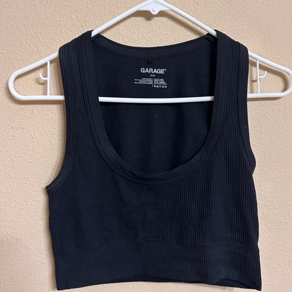 garage black tank top